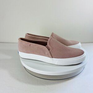 Keds Suede Leather Slip On Loafers Womens Size 8.5W Pink Mauve New Comfort